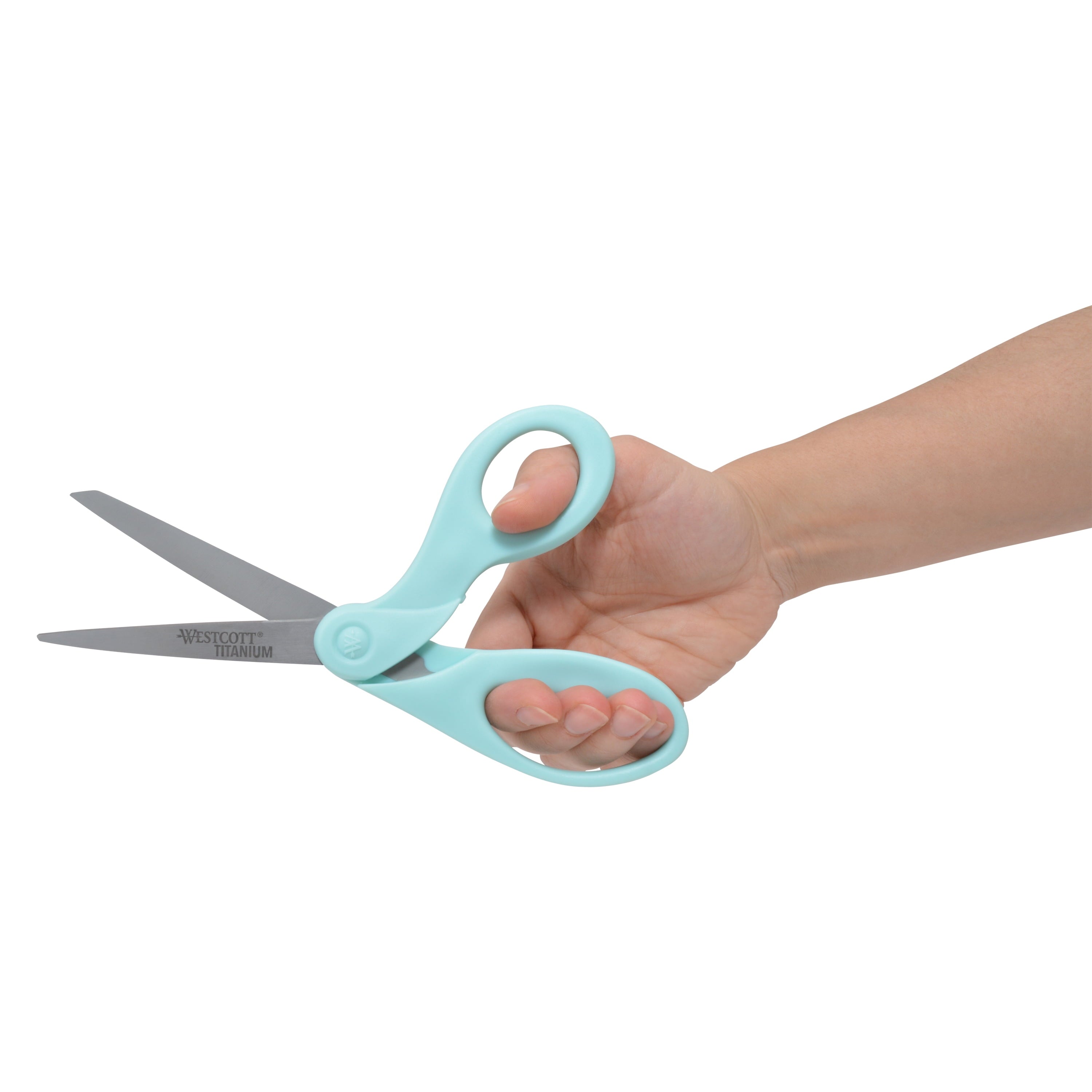 Westcott 8" Sewing Scissor and Rotary Cutter Set, Titanium, Blue, Floral, 2-Pack