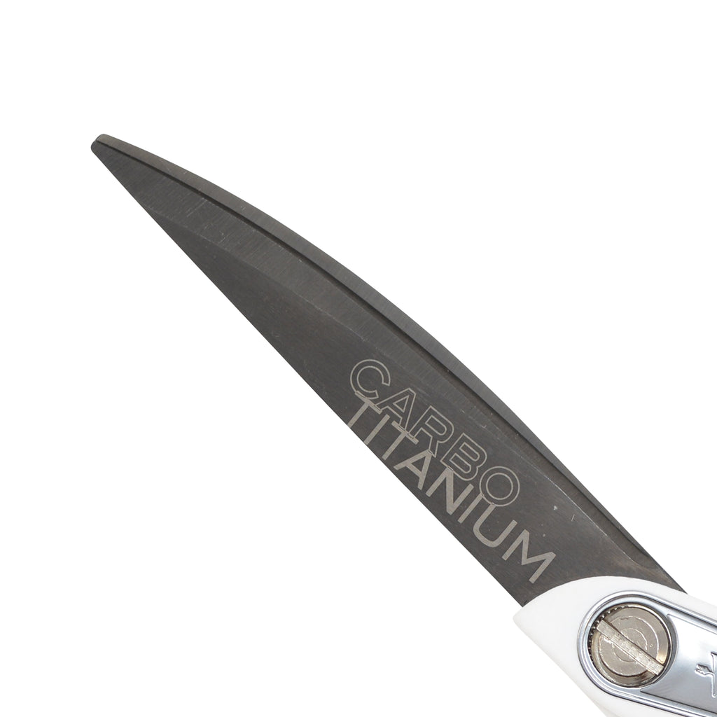 Westcott Carbo Titanium Scissors, 9", Bent, for Craft, White/Green, 1-Count