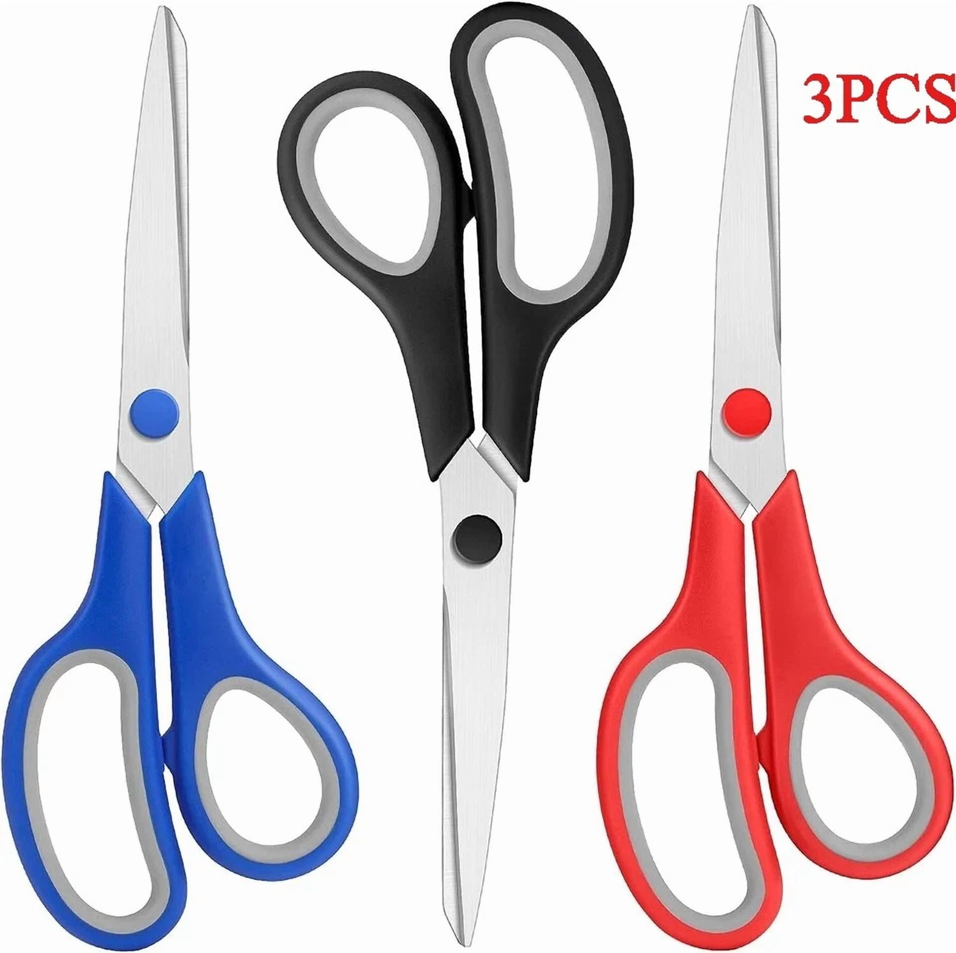 3Pcs 8-Inch Multipurpose Scissors Comfortable Grip - Ultra Sharp Blades