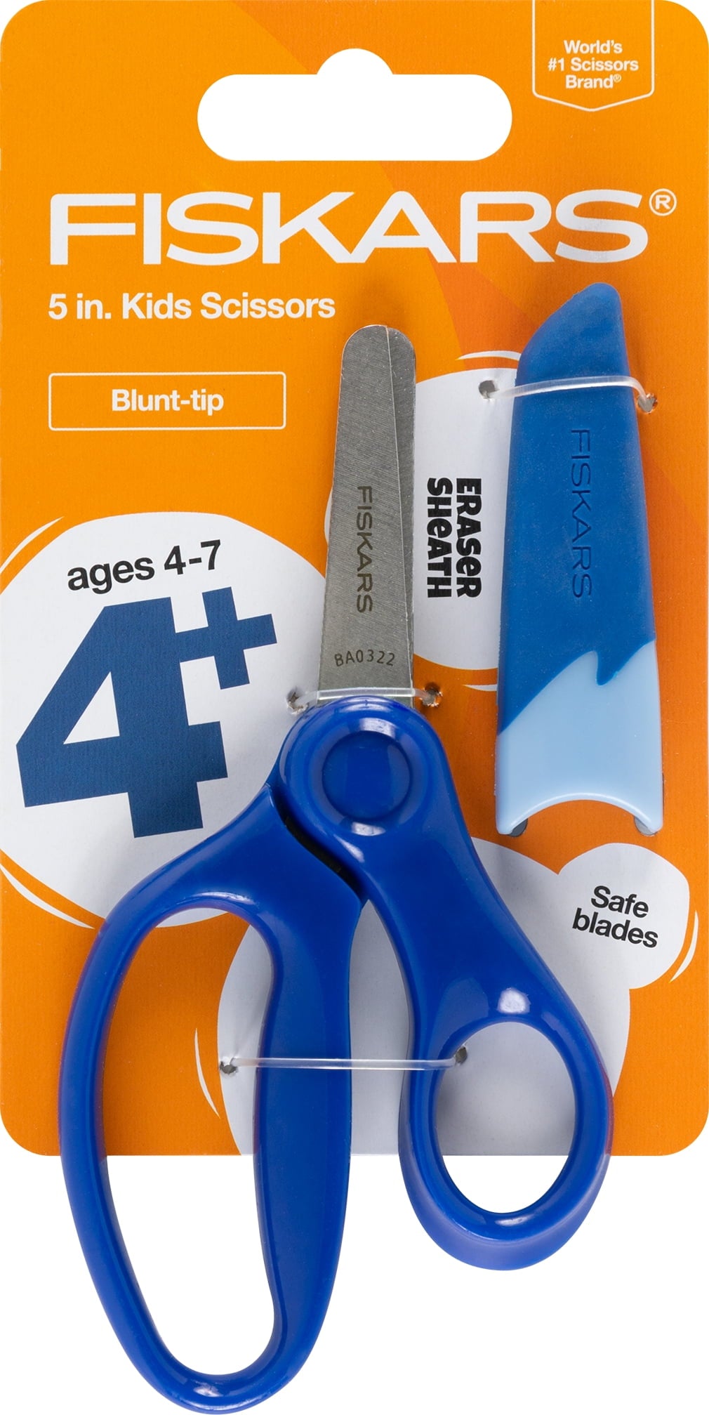 Fiskars (12 pack) 5" Blunt-tip Kids Scissor Ages 4-7, Blue, Elementary School Scissors