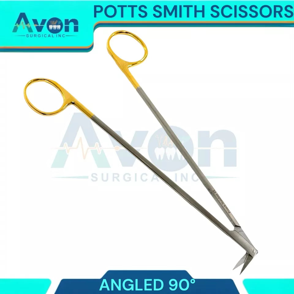 Fyna -Potts-Smith Vascular Scissors With 90° Right Angle Blades, Sharp,Stainless Steel