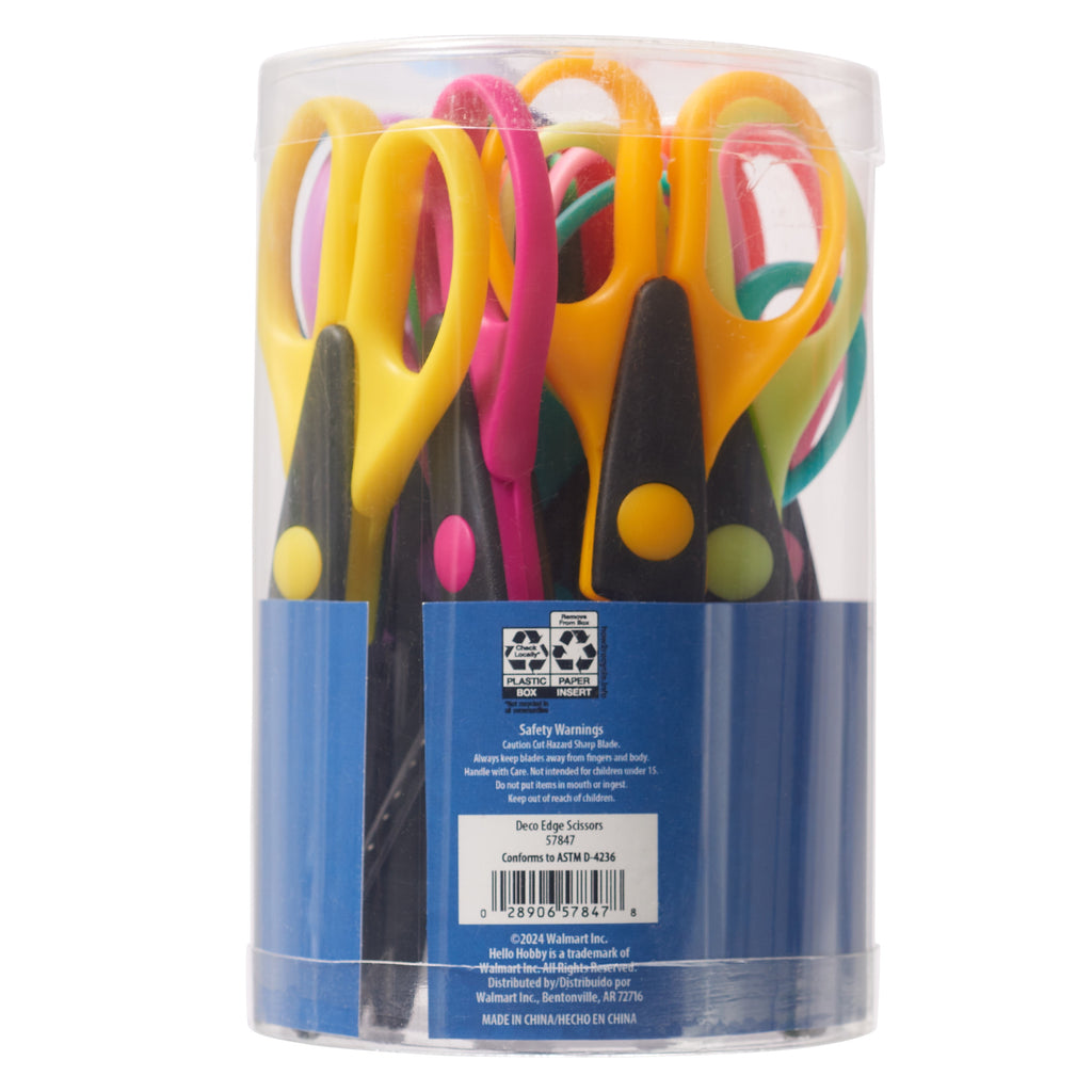 Hello Hobby 6.5" Decorative Edge Scissors, 12 Pieces
