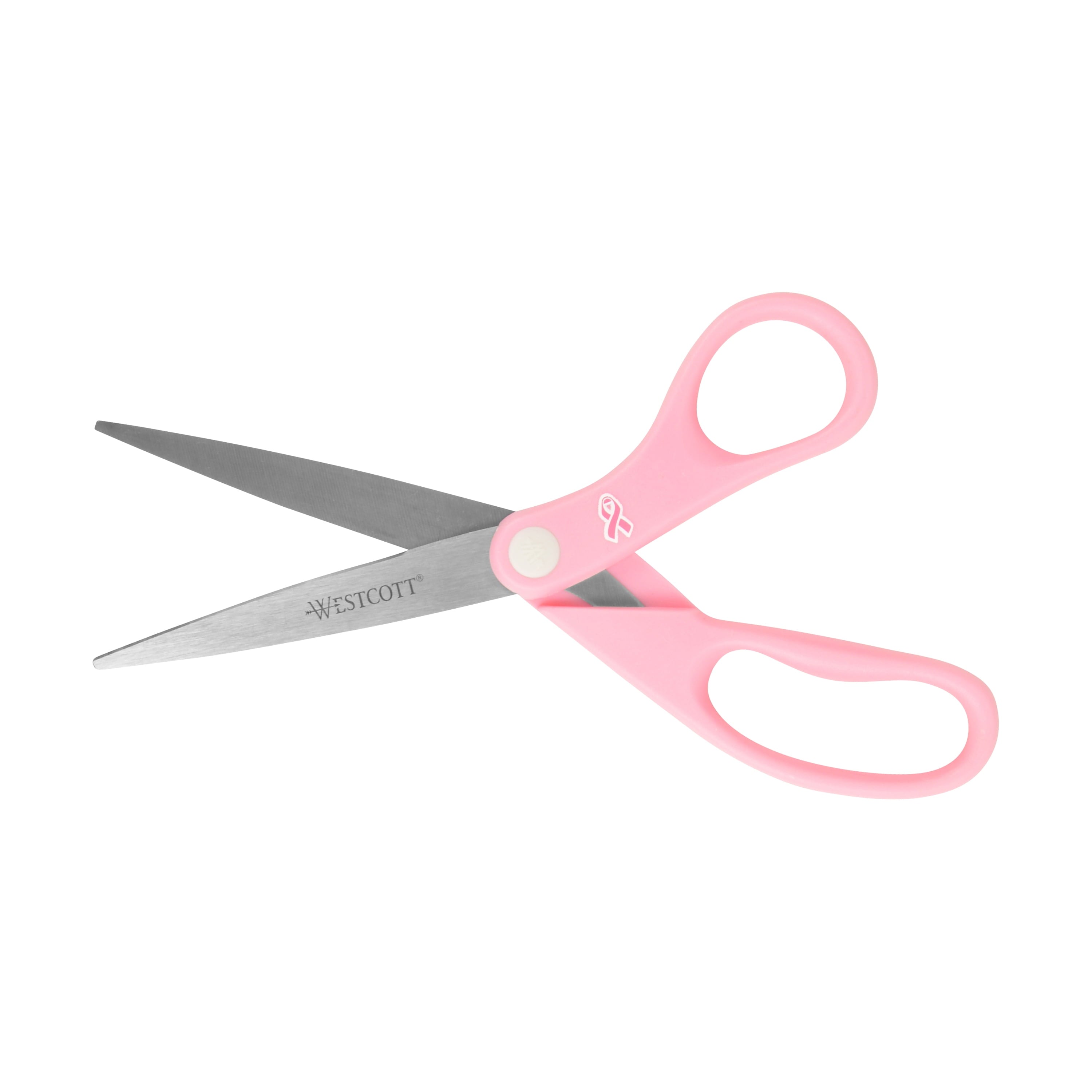 Westcott 8" All-Purpose Scissors, Breast Cancer Awareness, High School, Pink, 1-Count