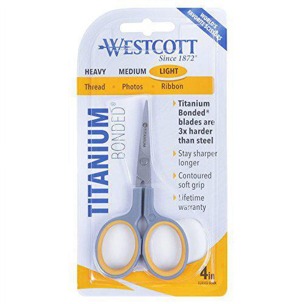Westcott Curved Embroidery Scissors: Titanium, 4"