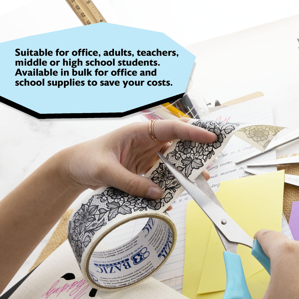 BAZIC 8" Pastel Stainless Steel Scissors, Straight Handle Sharp Blades, 24-Pack