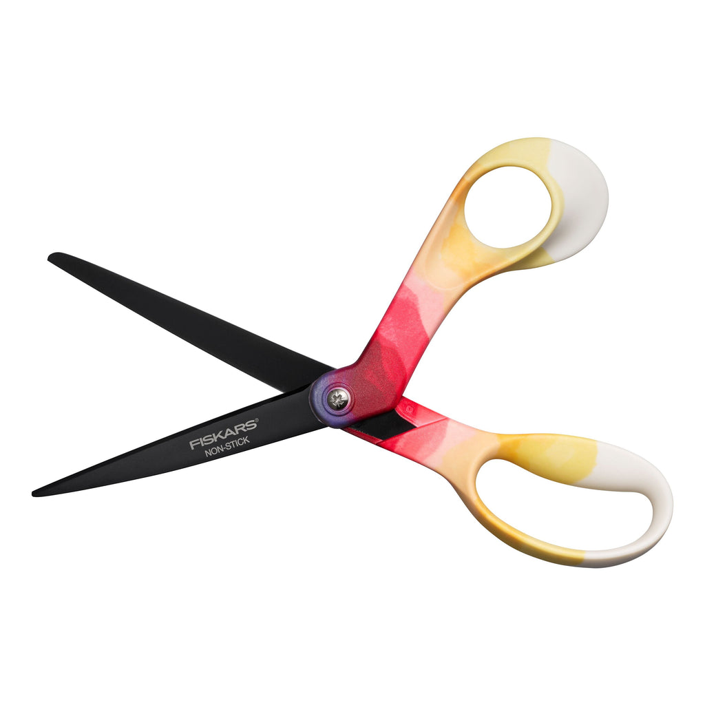Fiskars Explore 8 inch Fashion Non-Stick Scissors, Daybreak, 1 Piece, Everyday Adult Scissors
