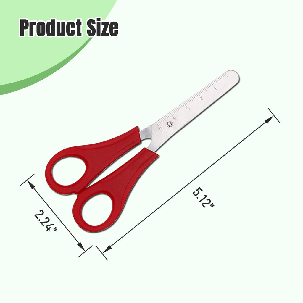 AGCAN 25 Pack Scissors Bulk with scale, 5 Inch Blunt Tip Safety Scissors for Classrooms, Sewing Craft Supplies