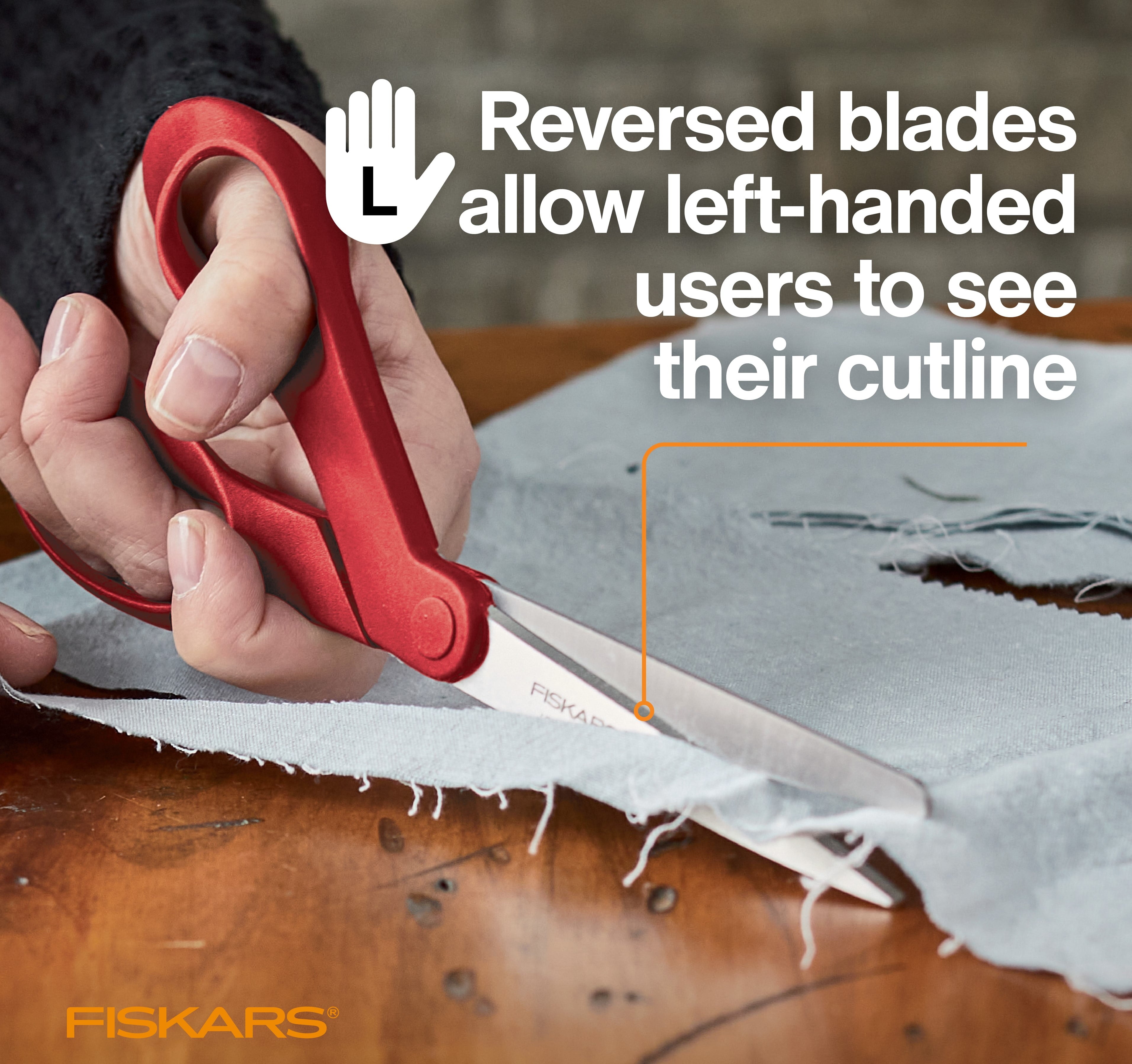 Fiskars 8" Fabric Scissors Left-handed, Red