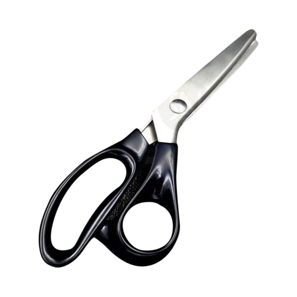 Zynic Stainless Steel Pinking Shears Comfort Grip Handled Professional Fabric Crafts Dressmaking Zig Zag Cut Scissors Sewing Scissors (Serrated,Black)