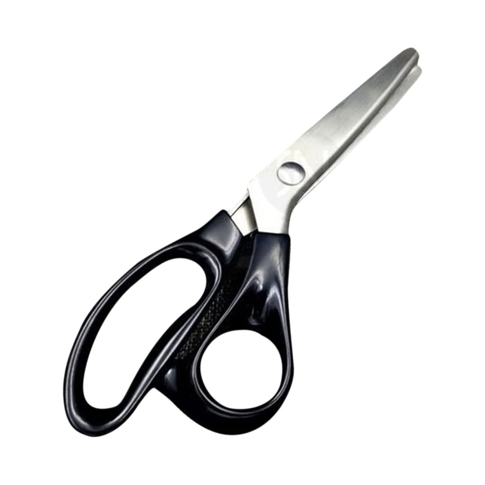Zynic Stainless Steel Pinking Shears Comfort Grip Handled Professional Fabric Crafts Dressmaking Zig Zag Cut Scissors Sewing Scissors (Serrated,Black)