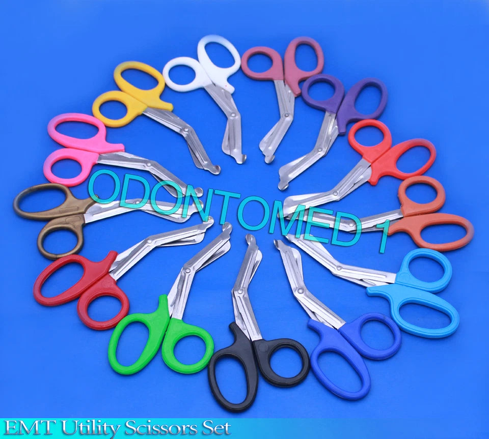3 Pcs ( Black & White & Orange )Utility Bandage Trauma Emt Shears Scissors 7.25”