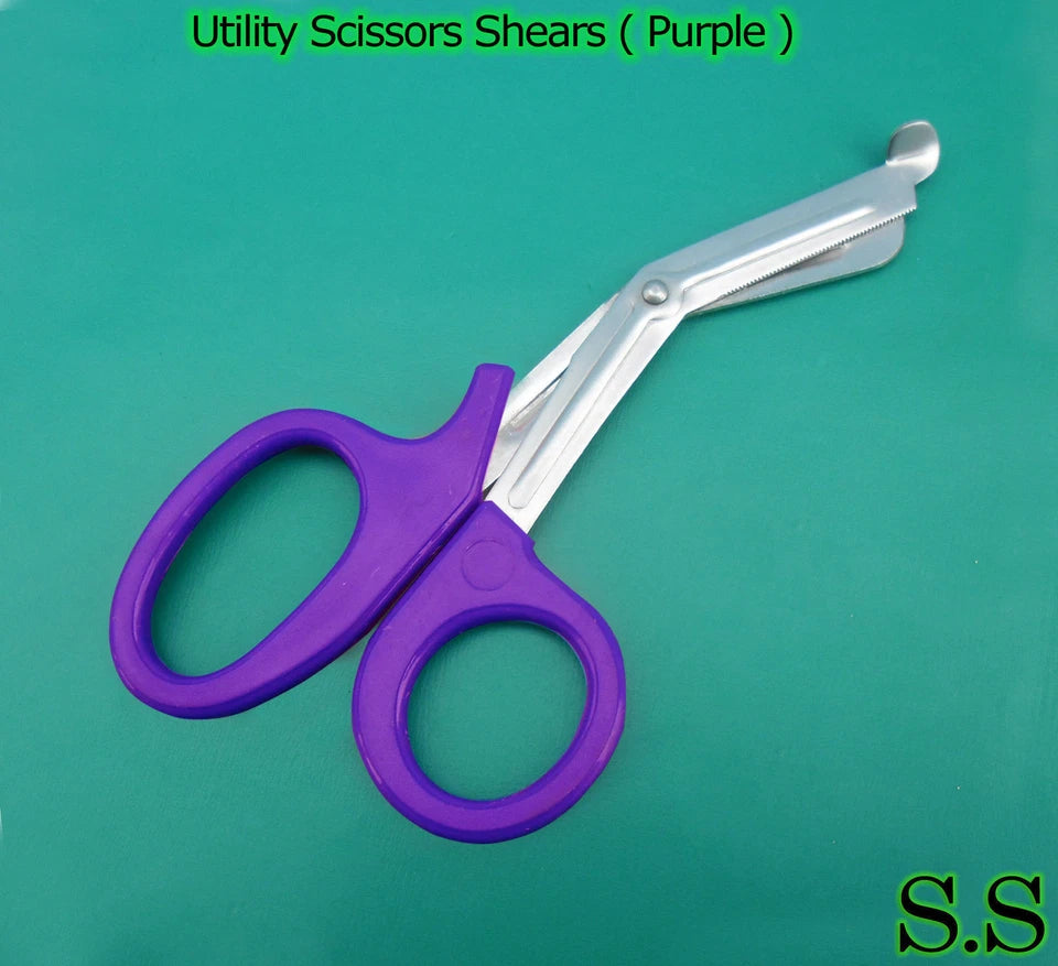 3 Pieces Emt Utility Scissors 5.5" (Purple Handle)