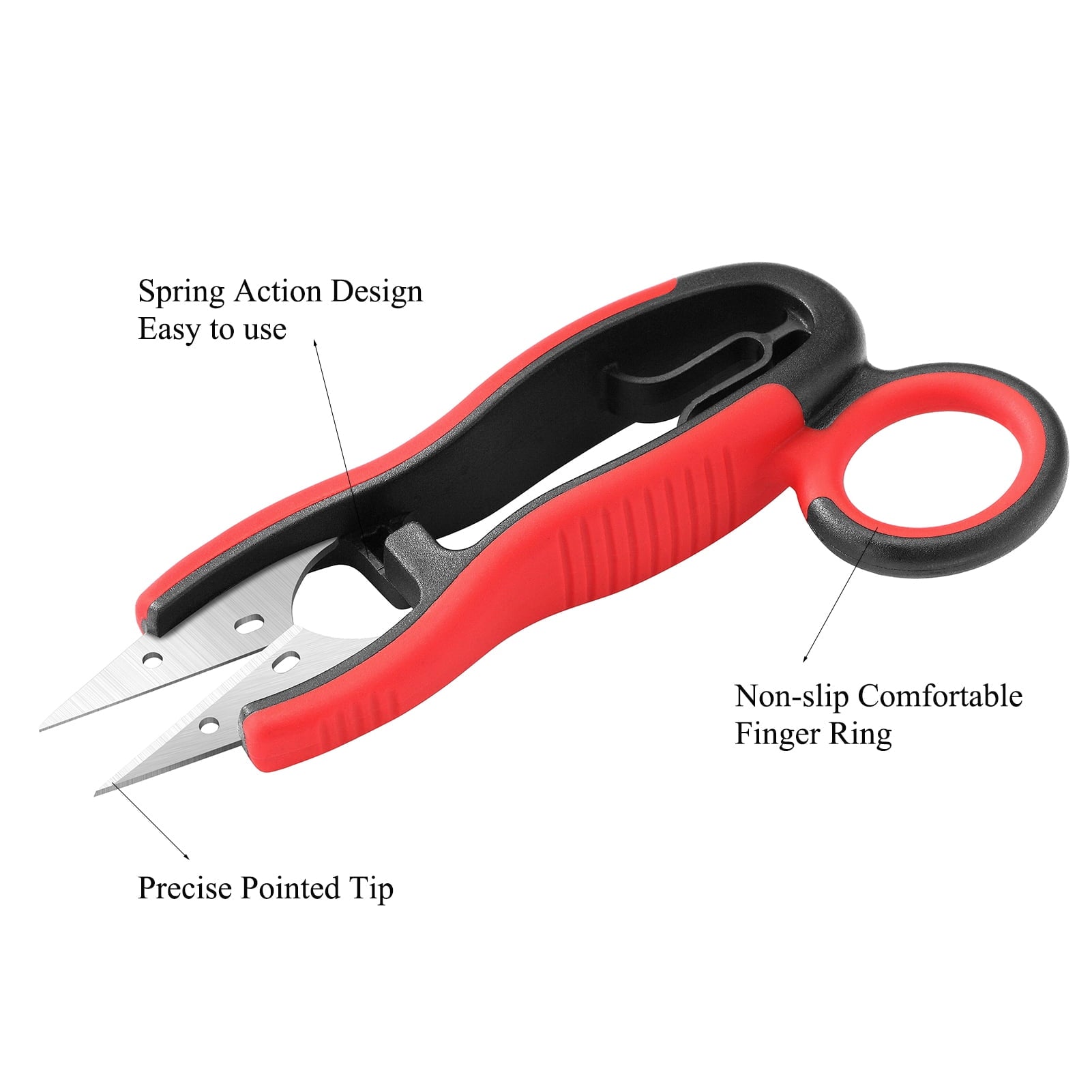LIVINGO Sharp Sewing Scissors Set Titanium Fabric Cutting Scissors Thread Snips Embroidery Red