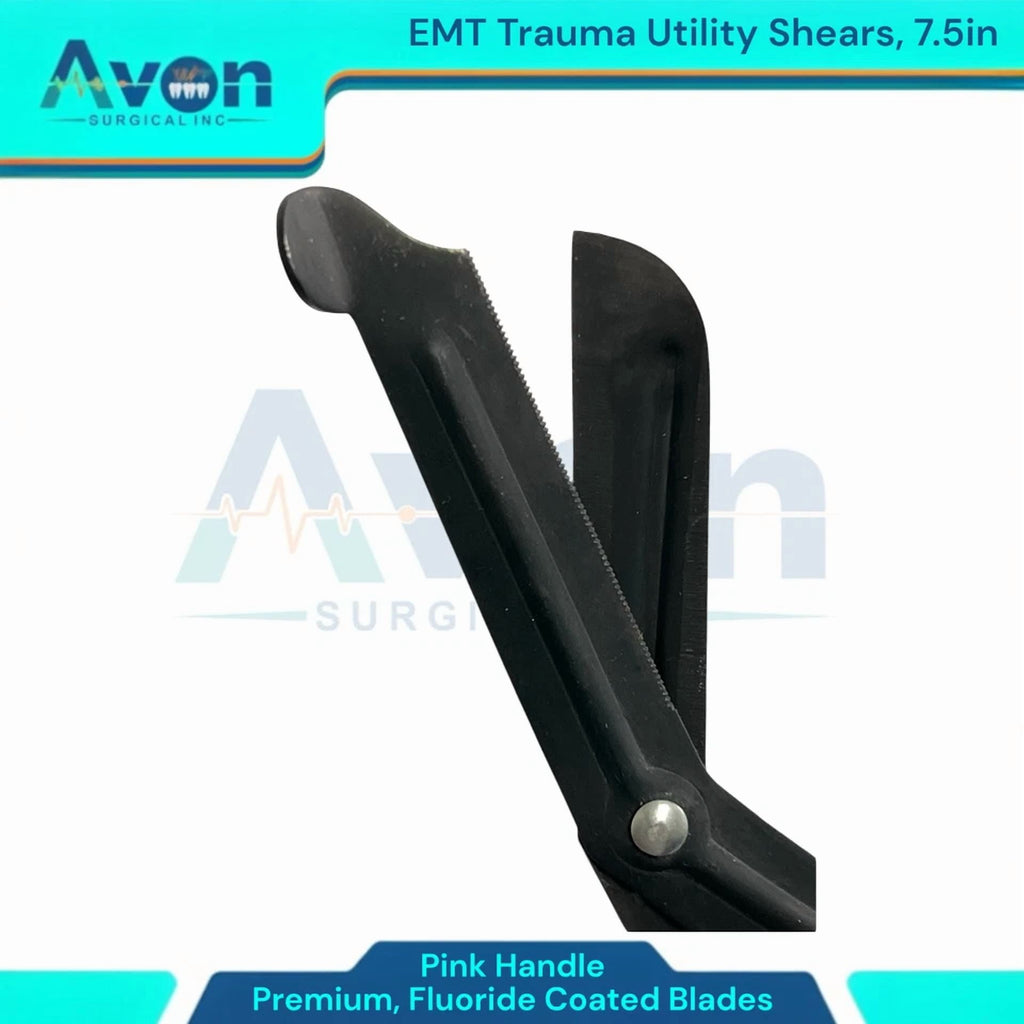 Pink Emt Trauma Utility Shears, 7.5", Fluoride-Coated, First-Aid Scissors