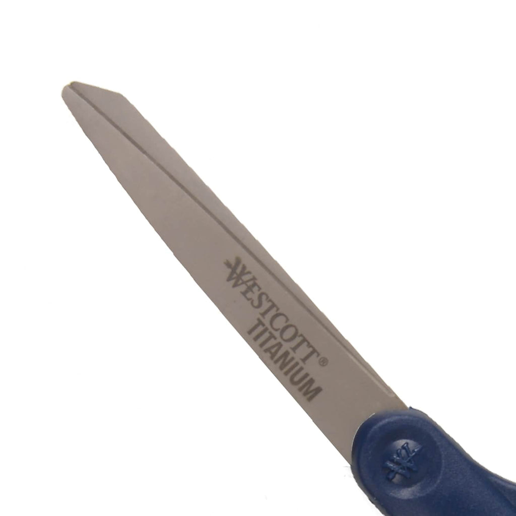Westcott 8" Titanium Heavy-Duty Scissors Blunt Tip Navy 17509