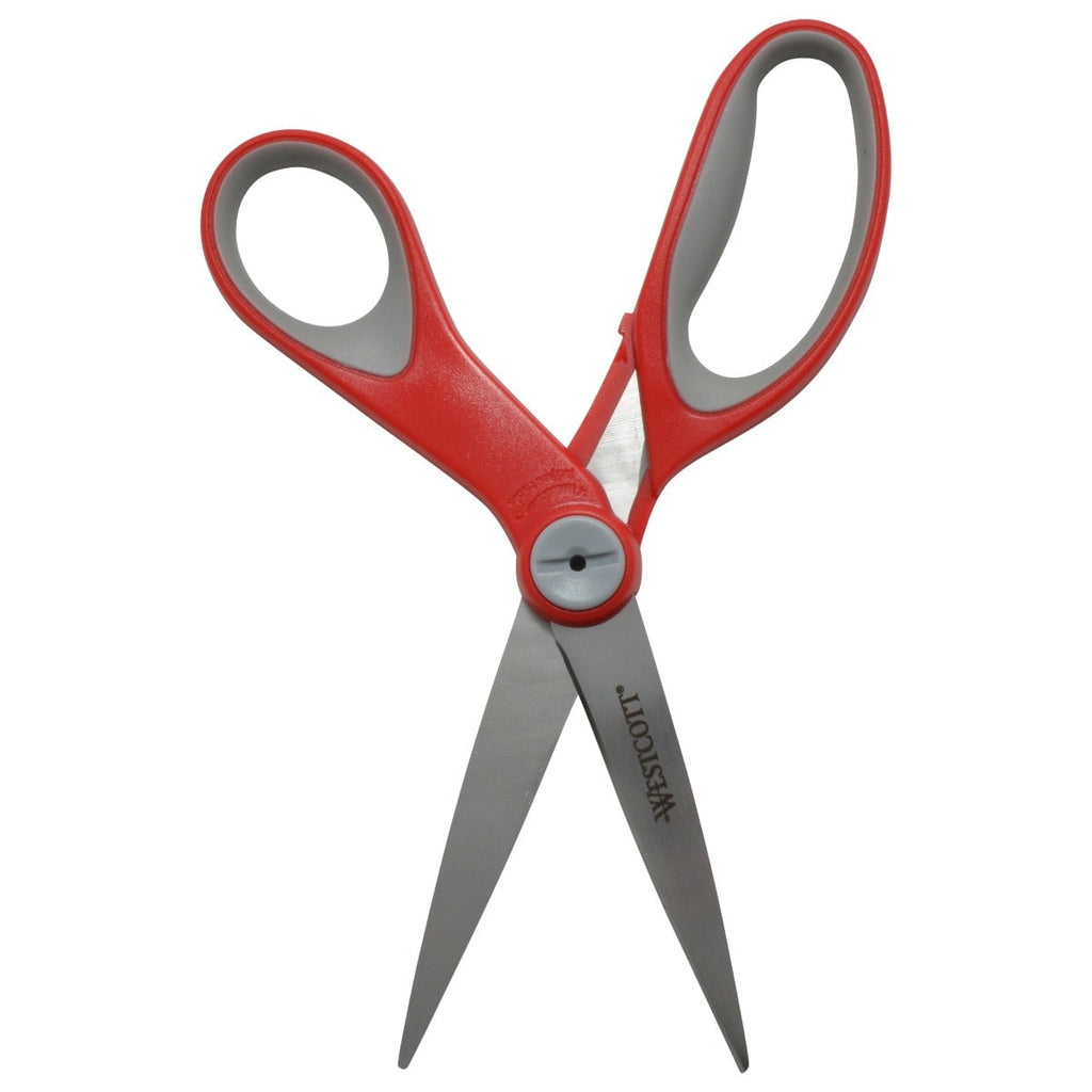 Westcott 8" Straight Stainless Steel Glide Scissors, Durable Stainless Steel, 3-Pack