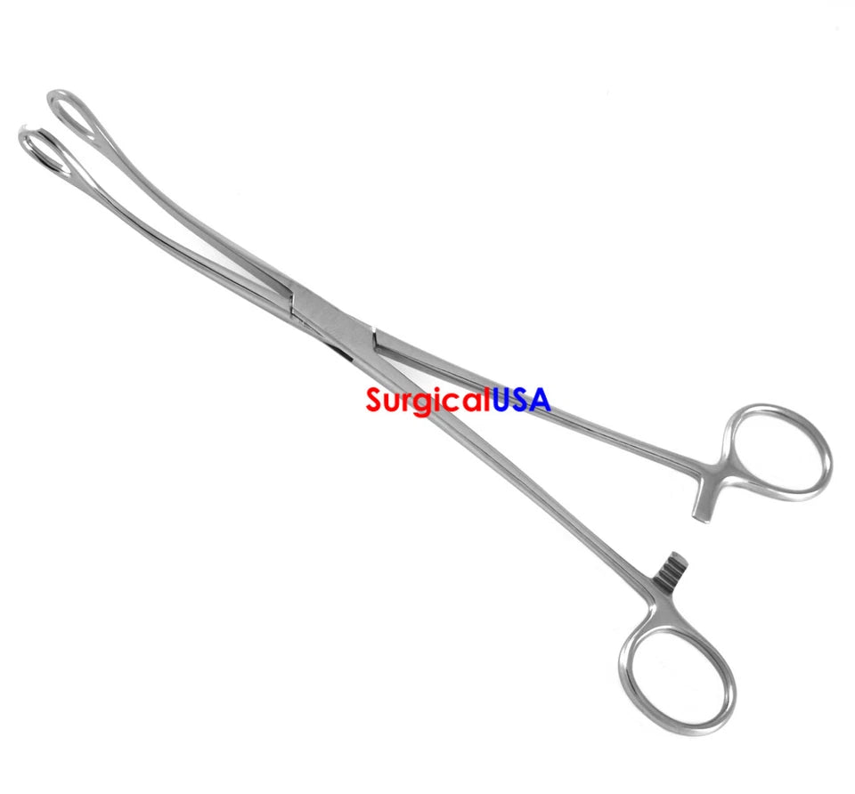 Foerster Sponge Forceps 9.5" Curved Fenestrated Smooth Jaws With Ratchet Lock
