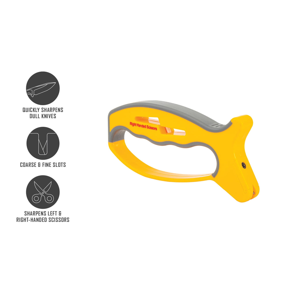 Smith’s 50170 JIFFY V-Sharp Knife & Scissors Sharpener | Yellow & Grey