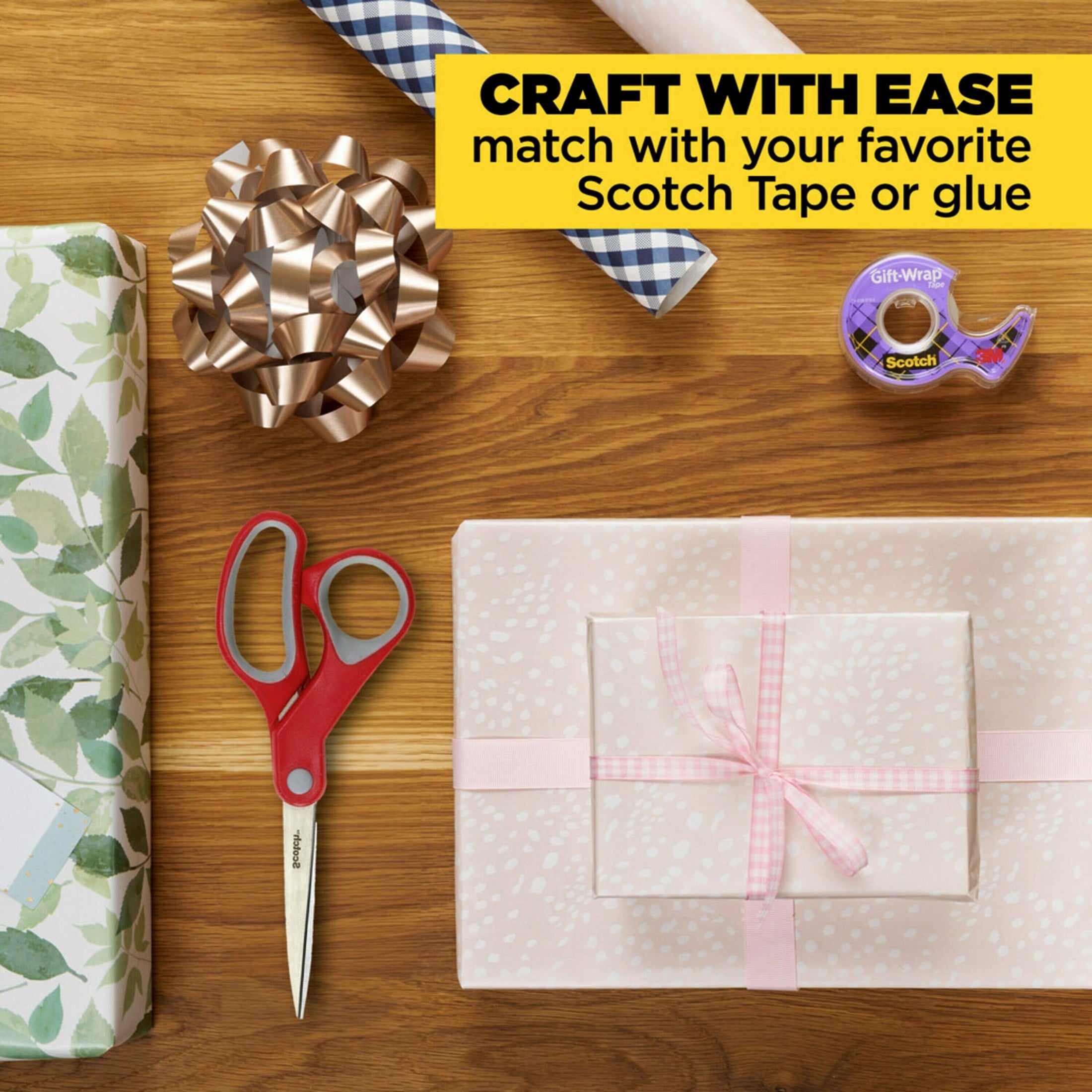 Scotch Multi-Purpose Stainless Steel Scissors, 8", Sharp Edge, Red & Grey