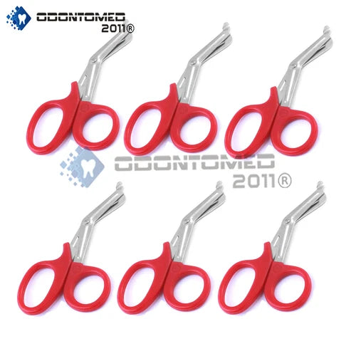 6 Emt Utility Scissors Shears 5.5" Red Colored
