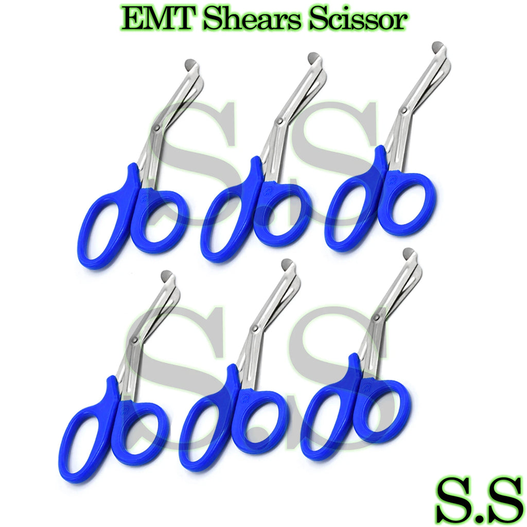 6 Pcs Emt Bandage Scissor 7.25" Royal Blue Utility Scissors