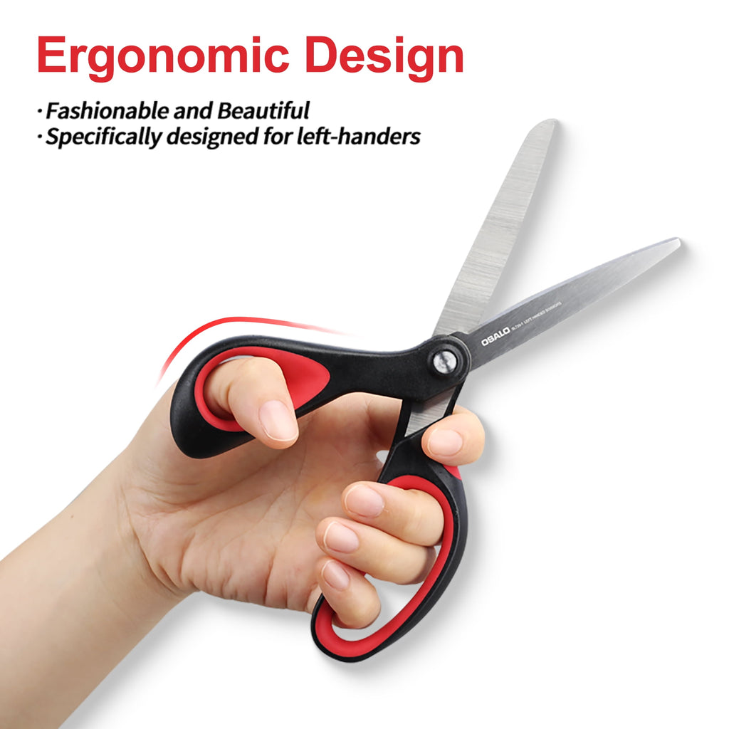 OSALO Scissors Office Left Handed Craft Paper 8.3 inches Blunt Tip Scissors 4 Pack
