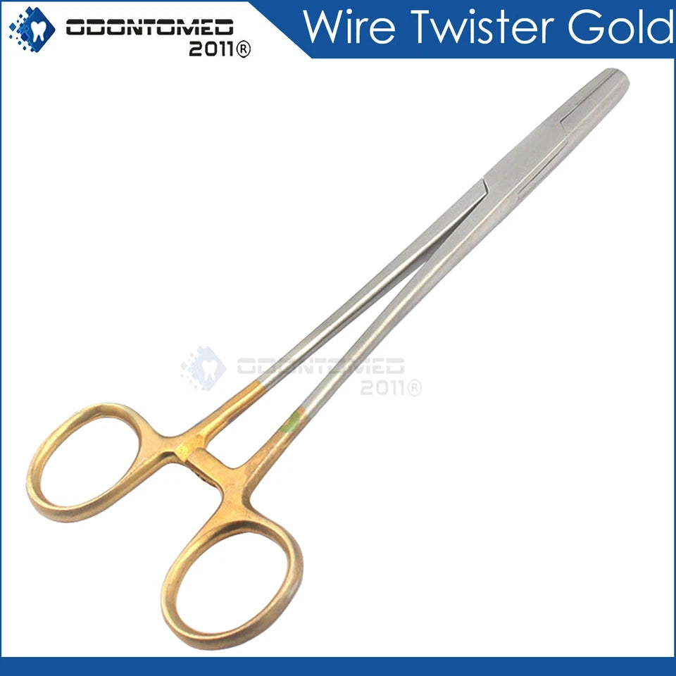 Wire Twister Gold Handle Dental Surgical Gold Handle Ring Ratchet 6''