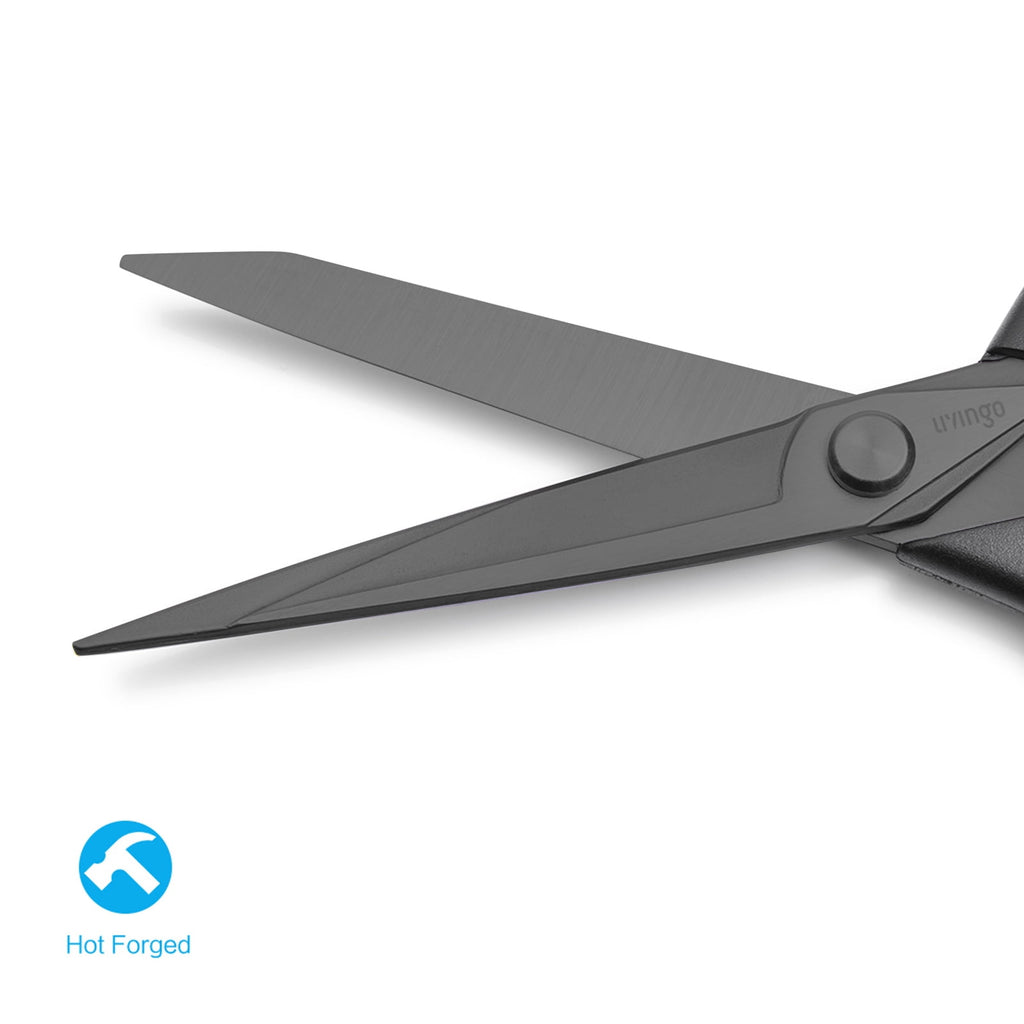 LIVINGO Sharp Fabric Scissors, Titanium Heavy Duty Shears for Sewing Craft, 9.5" Black