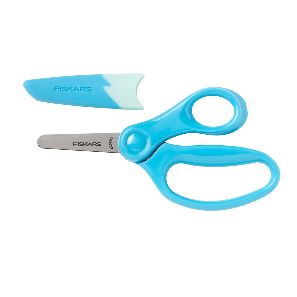 (2 pack) Fiskars Kids Scissors, 5", Blunt, School Supplies for Kids 4 to 7, Turquoise
