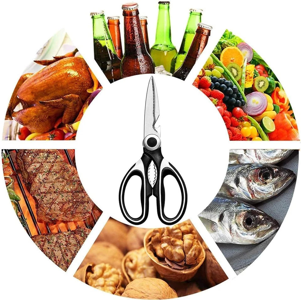 Multifunctional Kitchen Scissors Stainless Steel Sharp Scissor With Bottle Op...