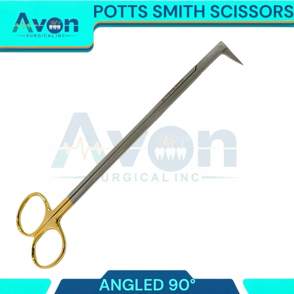 Fyna -Potts-Smith Vascular Scissors With 90° Right Angle Blades, Sharp,Stainless Steel