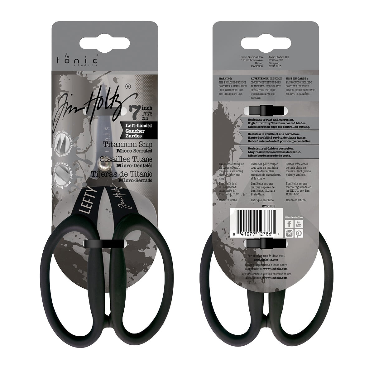 Tim Holtz Left Handed Micro Serrated Scissors 7"