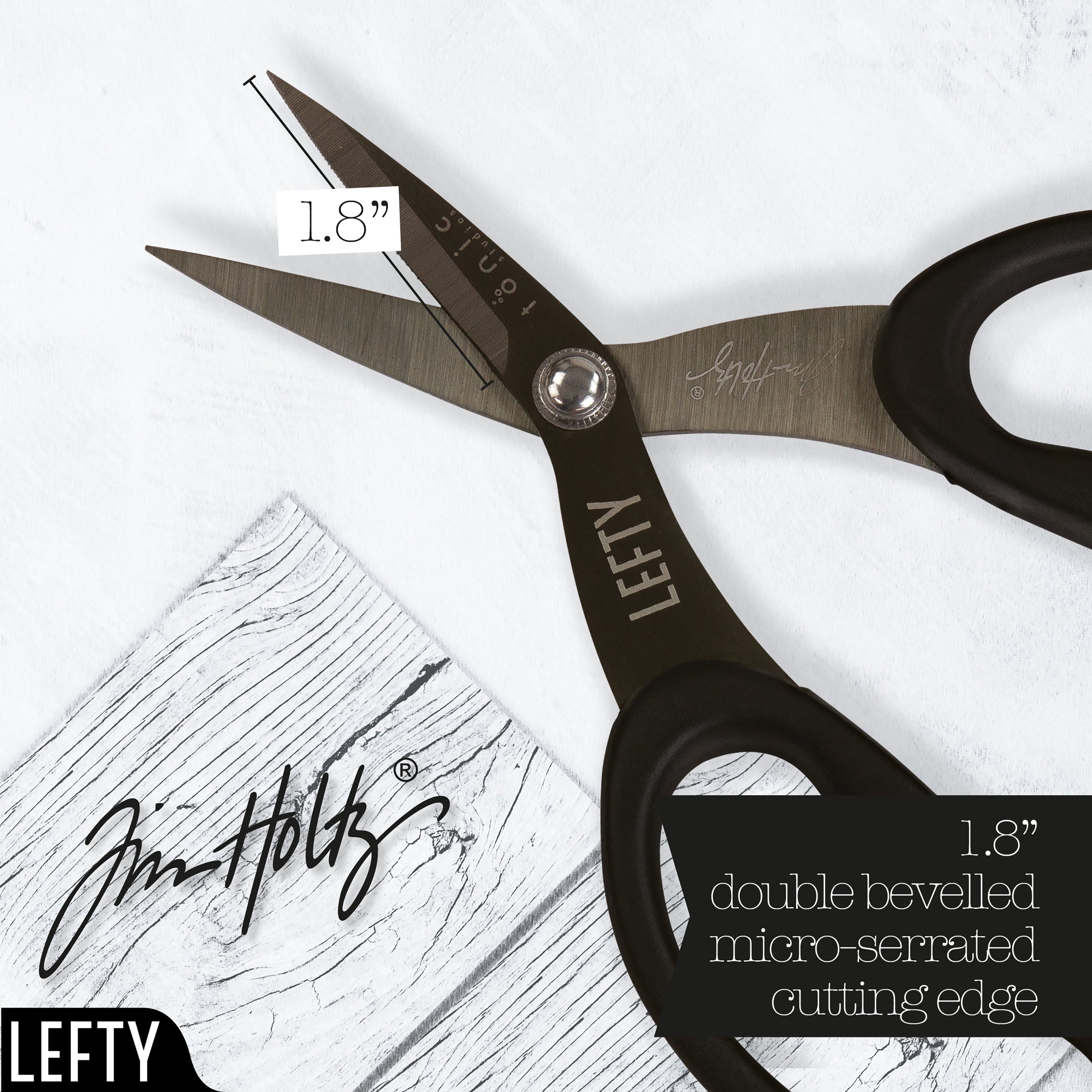 Tim Holtz Left Handed Micro Serrated Scissors 7"