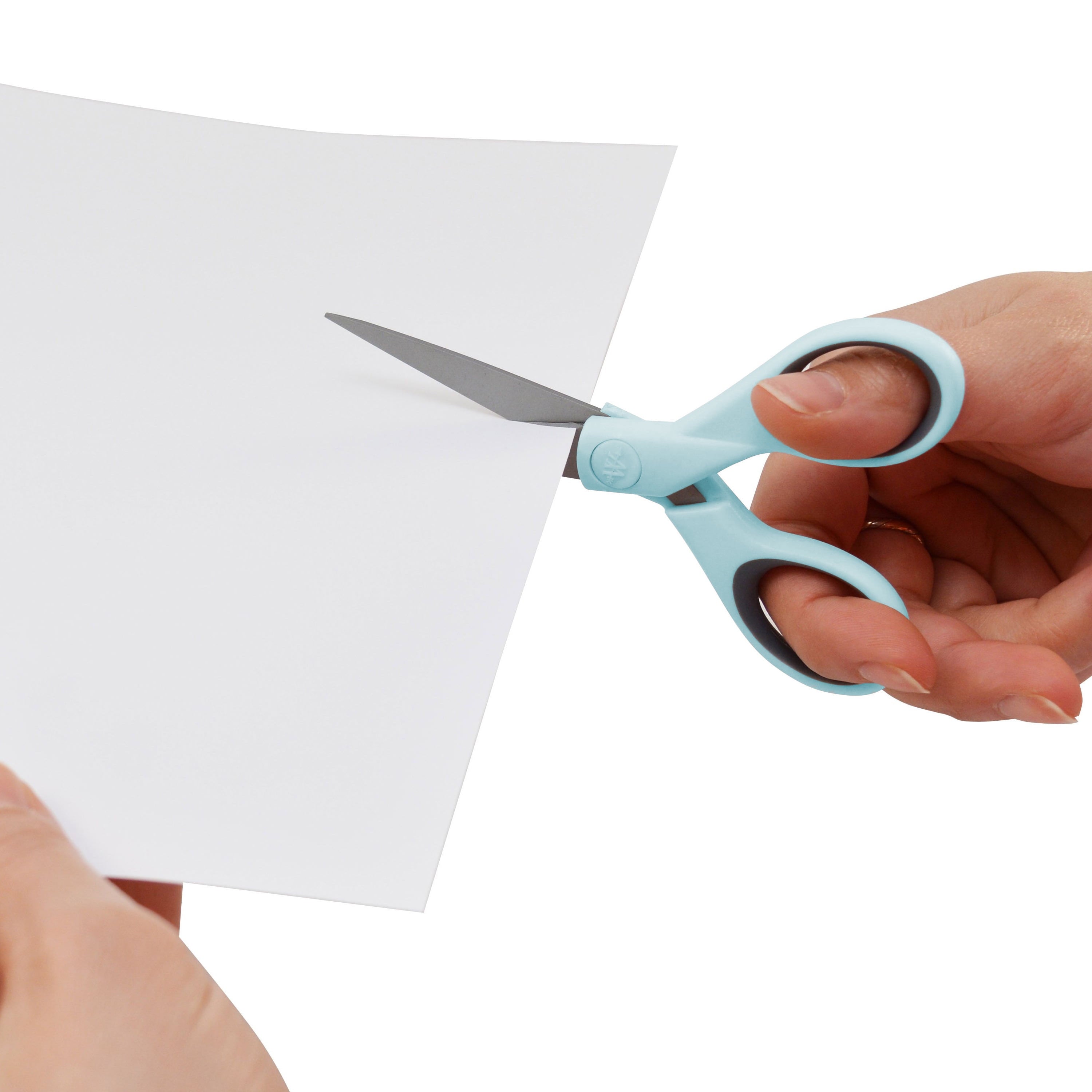 Westcott Crafting Scissors, Titanium Bonded, 5" Micro-Tip, Light Blue, 1 Count