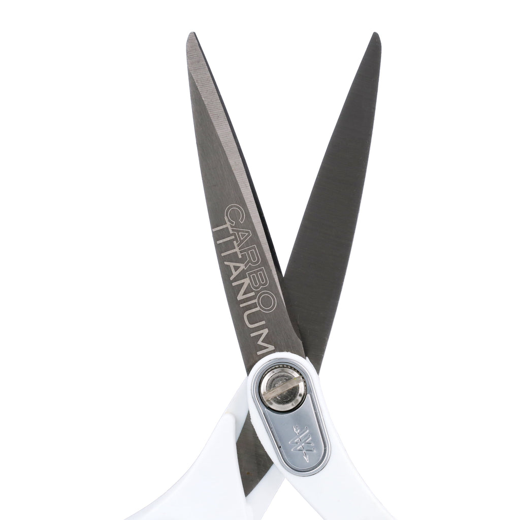 Westcott Carbo Titanium Straight Scissors, 8", Straight, for Office, High School Educational Level, White 1-Count