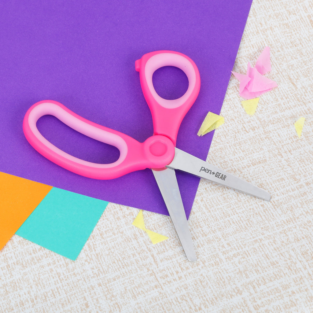 Pen+Gear 5-inch Blunt-tip Kids Scissors, Ages 4-7, School Supplies, Pink