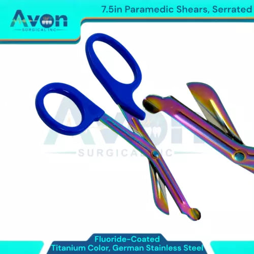 7.5" Emt Trauma Utility Scissors, Serrated, Fluoride Coated, Multi-Purpose