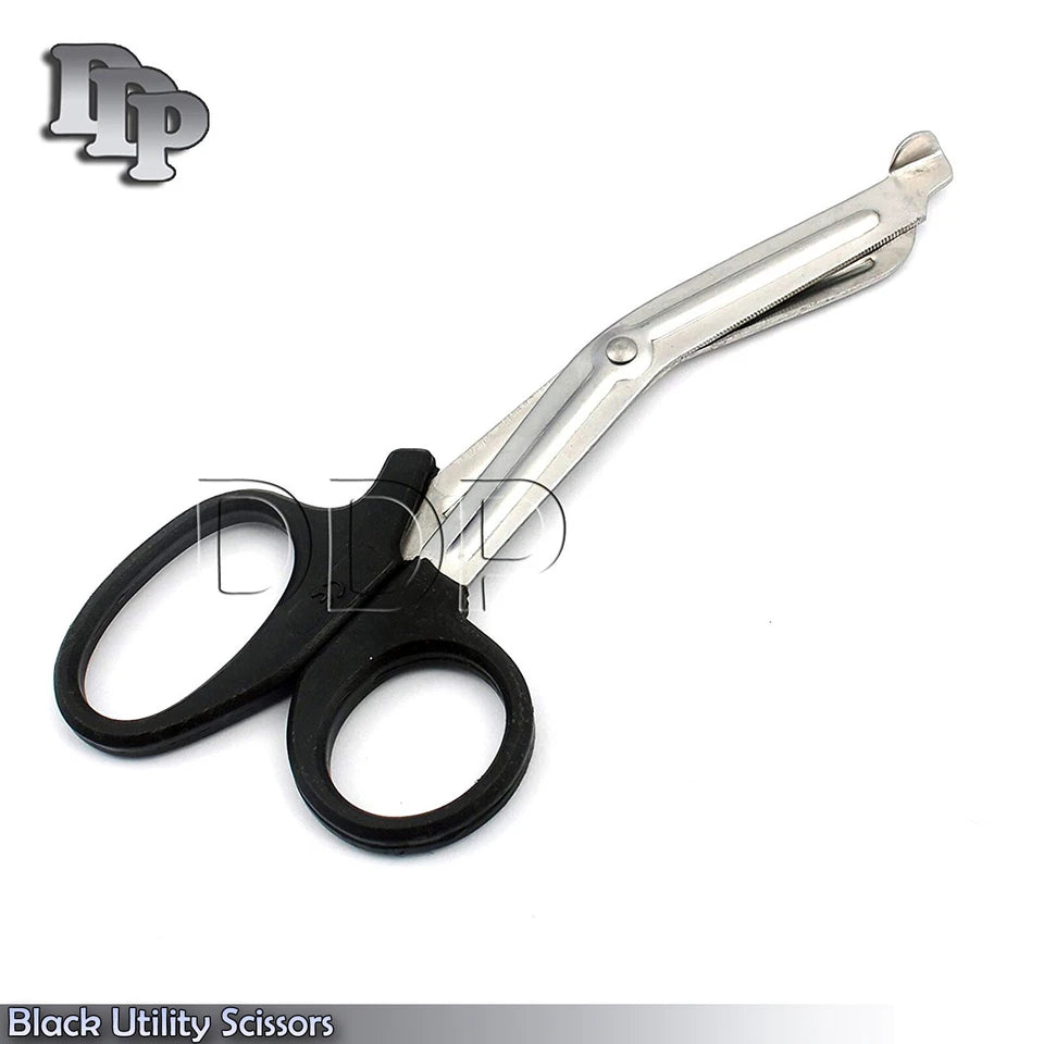 3 Pcs New Black Utility Scissors 5.5" Multi-Purpose Diy Ems Emt Universal Shears