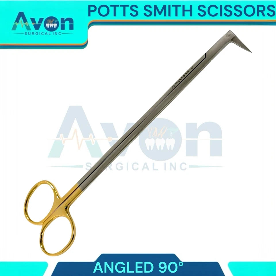 Fyna -Potts-Smith Vascular Scissors With 90° Right Angle Blades, Sharp,Stainless Steel