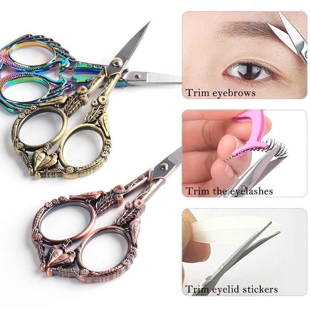 4.67Inch Embroidery Sewing Scissor Stainless Steel Retro-Style Peacock Needlework Sewing Scissor for Paper Fabric Cutting Craft Threading Cross-Stitch Household Daily Use Antique Bronze