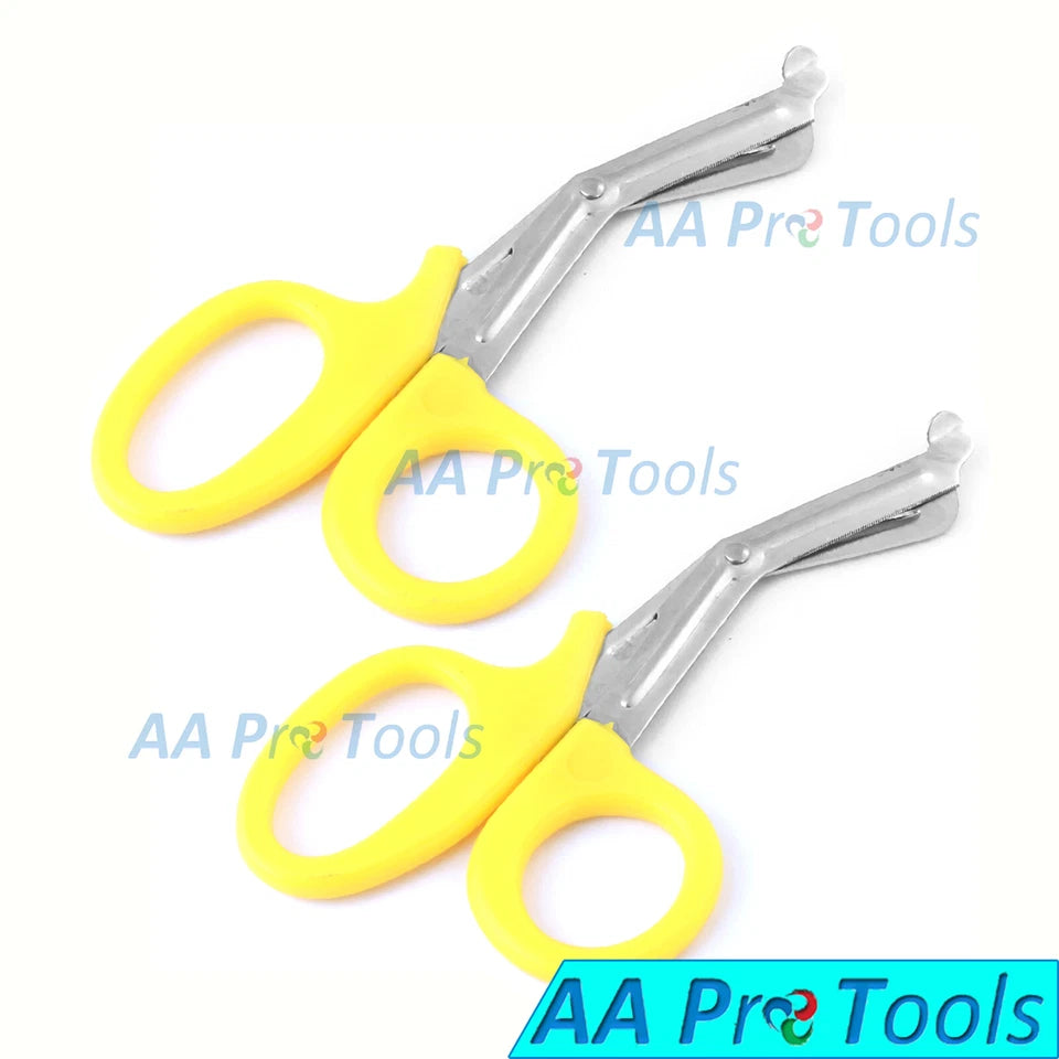 2 New Pairs 7 1/2" Emt Bandage Scissors Trauma Shear 7.5" Yellow Utility Shears