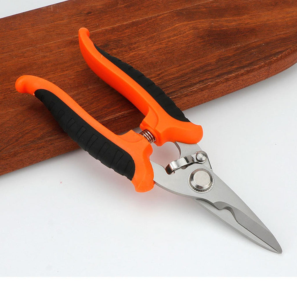 Heavy Duty Scissors Industrial Utility Scissors Multipurpose Metal Shear Box Carpet Cutter with Finely Serrated High Carbon Stainless Steel Blades,Easy Cutting Wire Soft Line