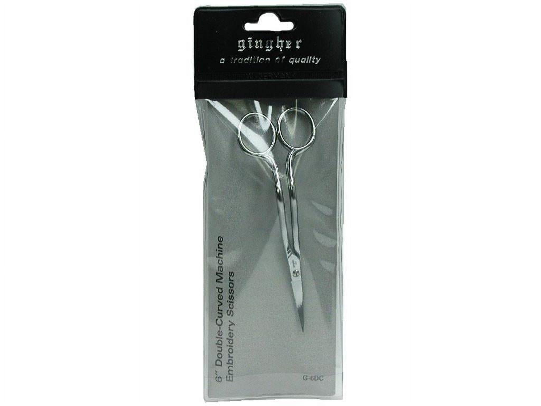 Gingher Double-Curved Machine Embroidery Scissor 6", Sliver