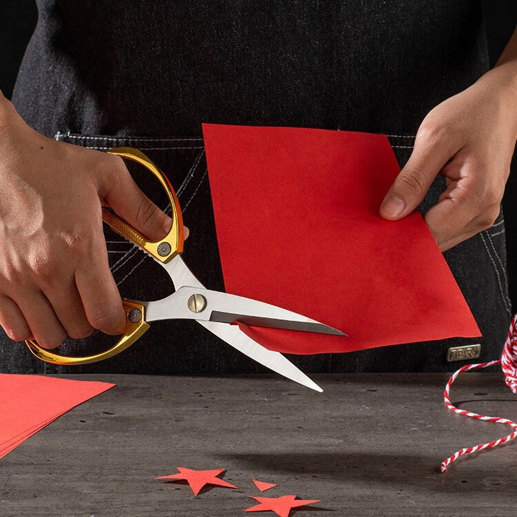 7.5" Home Kitchen Scissors Sharp Stainless Steel Gold Cutting Sewing Shear Us