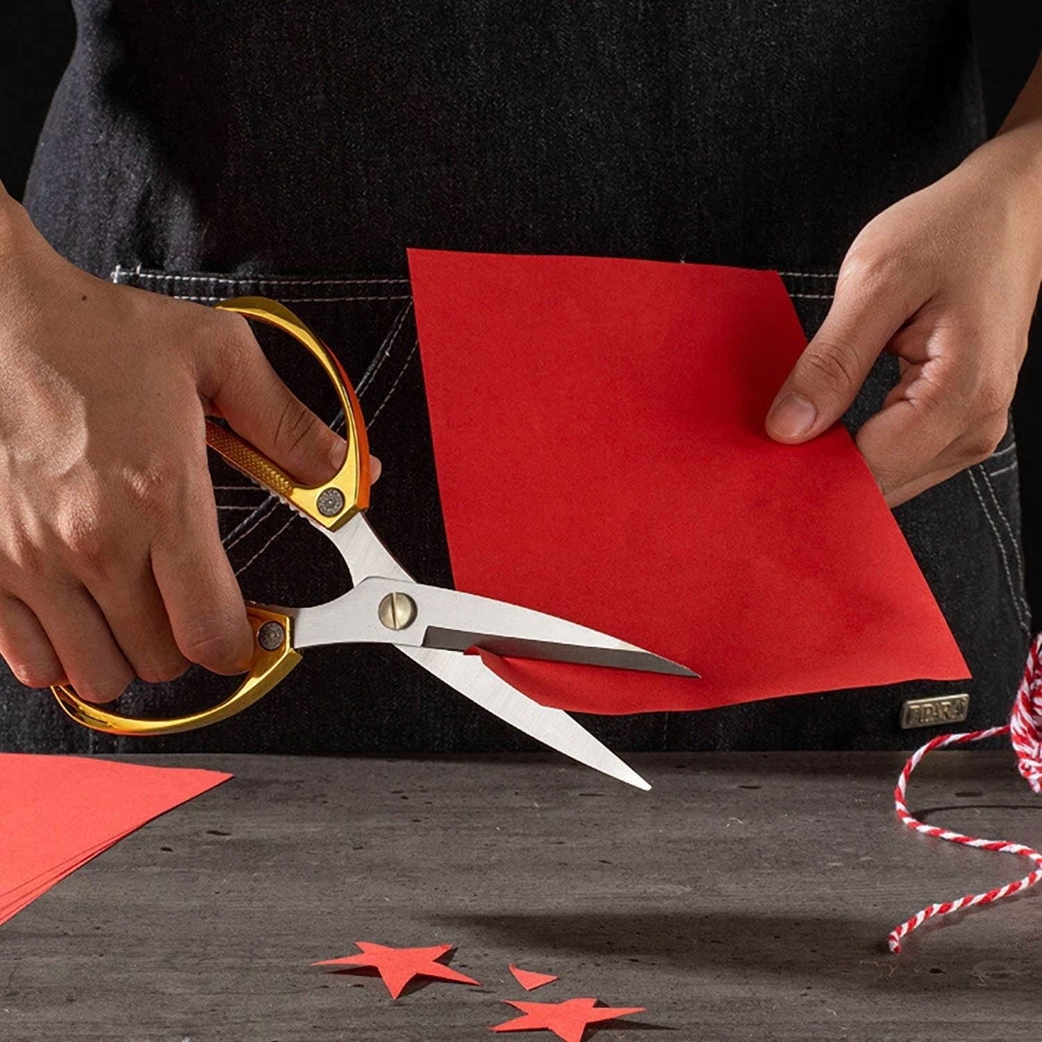 7.5" Home Kitchen Scissors Sharp Stainless Steel Gold Cutting Sewing Shear Us