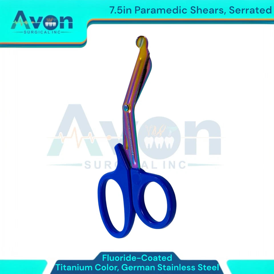 7.5" Emt Trauma Utility Scissors, Serrated, Fluoride Coated, Multi-Purpose