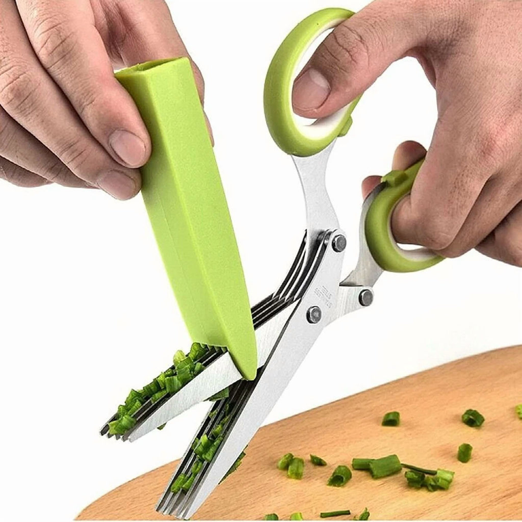 Herb Scissors Stainless Steel - Multipurpose Herb Cutter, Cilantro, Kitchen Herb