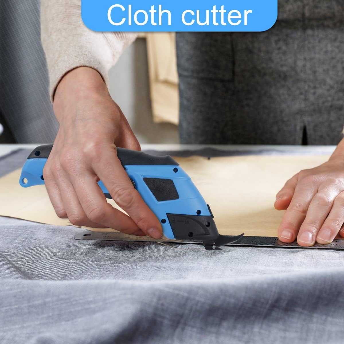 Cordless Electric Scissors, Non Jamming, Stable Without Shaking, Rechargeable Powerful Shears Cutting Tool for Fabric, Cardboard, Carpet, Leather, Felt