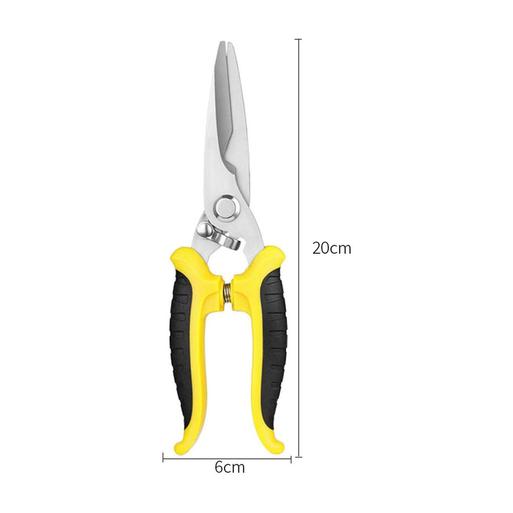 Heavy Duty Scissors Industrial Utility Scissors Multipurpose Metal Shear Box Carpet Cutter with Finely Serrated High Carbon Stainless Steel Blades,Easy Cutting Wire Soft Line