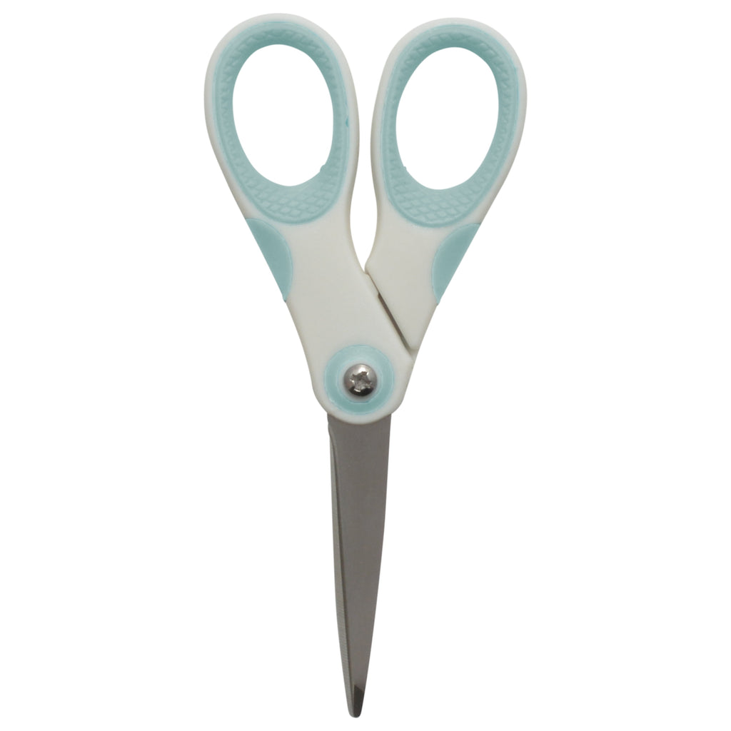 Westcott Carbo Titanium, Non-Stick Scissors, 5", for Craft, White/Blue, 1-Count